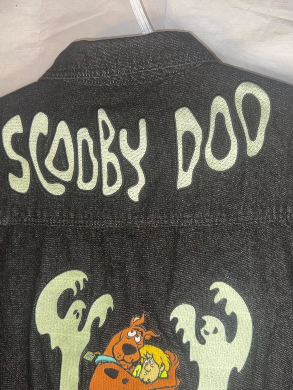 Cakeworthy Scooby-Doo Glow Denim Jacket featuring black corduroy material - Picture 10 of 16